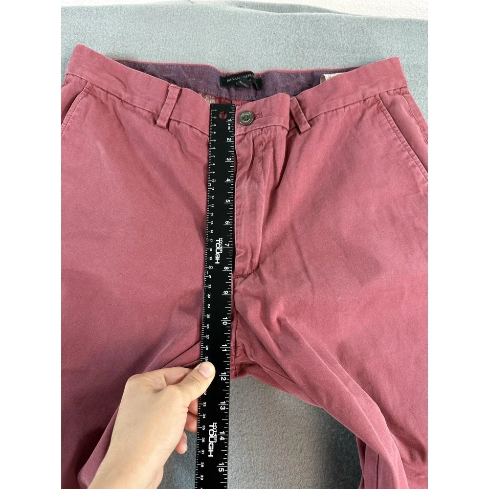 Banana Republic Aiden Chino Pants Mens 34x34 Red Slim Fit Canvas Casual